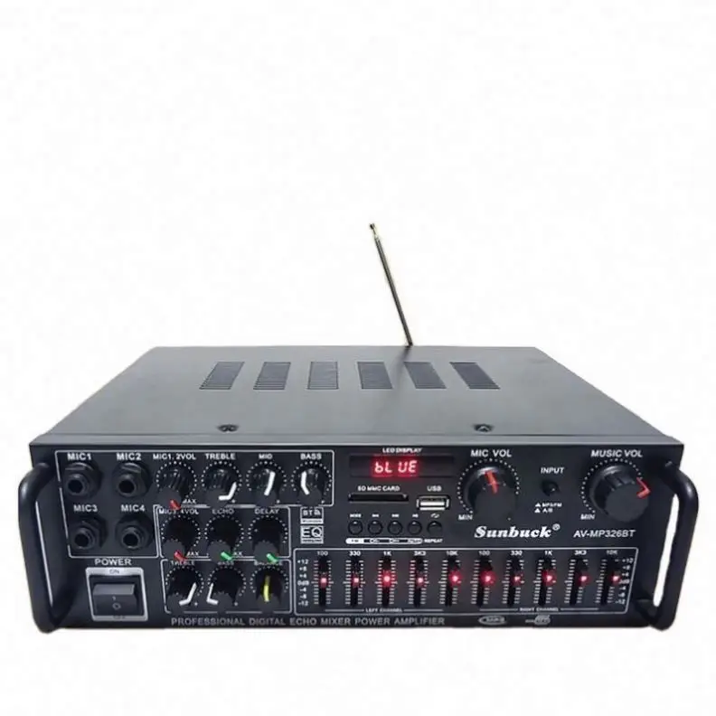 Car Audio Amplifier 4 Channel 2000W - MP326BT Professional Audio Amplifier Stereo 2000W