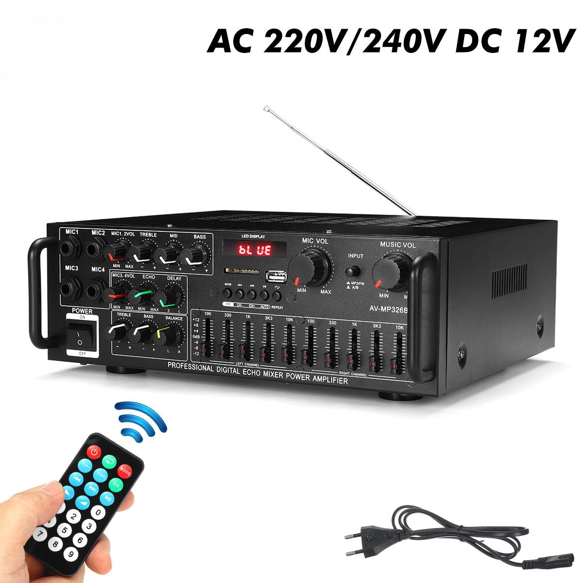 Car Audio Amplifier 4 Channel 2000W - 2000W 5.0 bluetooth 2 Channel Audio