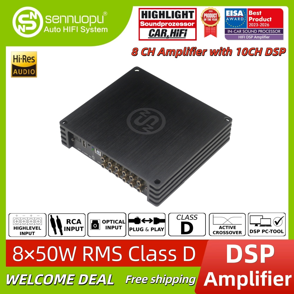 Car Dsp Amplifier 8 Channel - Sennuopu HIFI-K10 8-Channel Car Amplifier Integrated