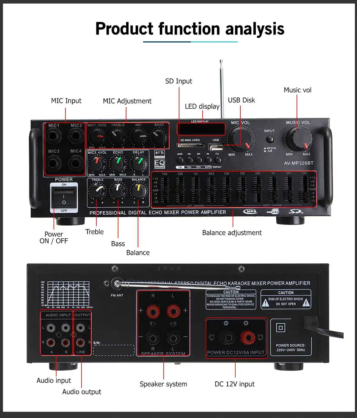 2000W 5.0 bluetooth 2 Channel  - Car Audio Amplifier 4 Channel 2000W 评论和价格