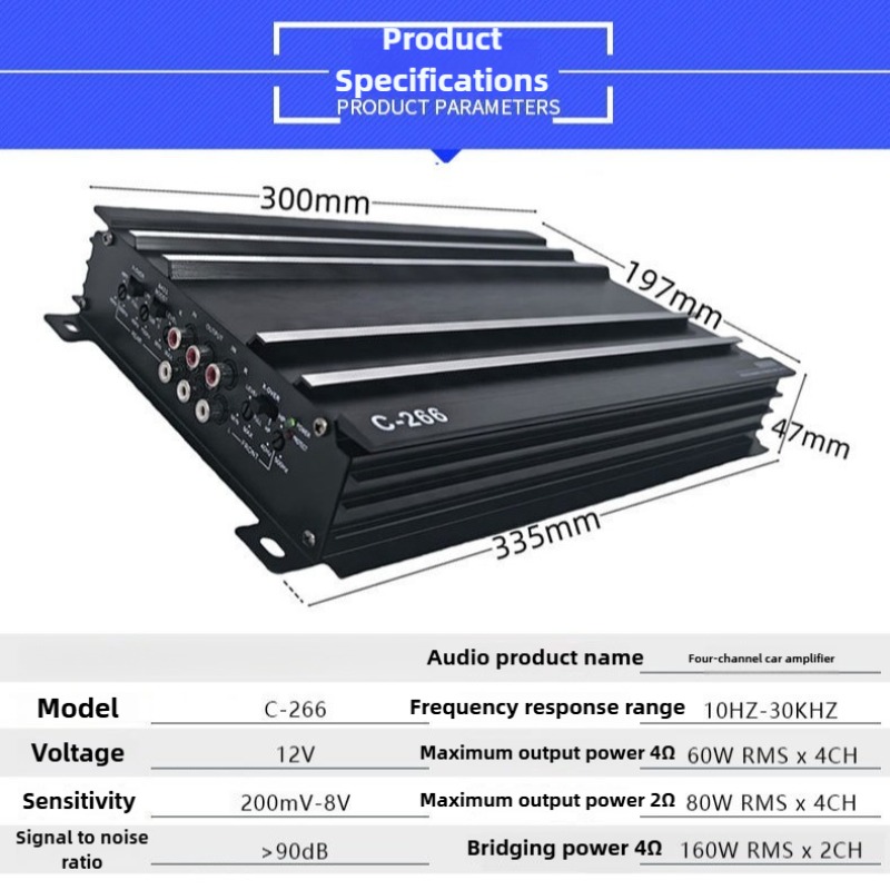 For Universal Cars High Power  - Car Audio Amplifier 4 Channel 2000W 评论和价格