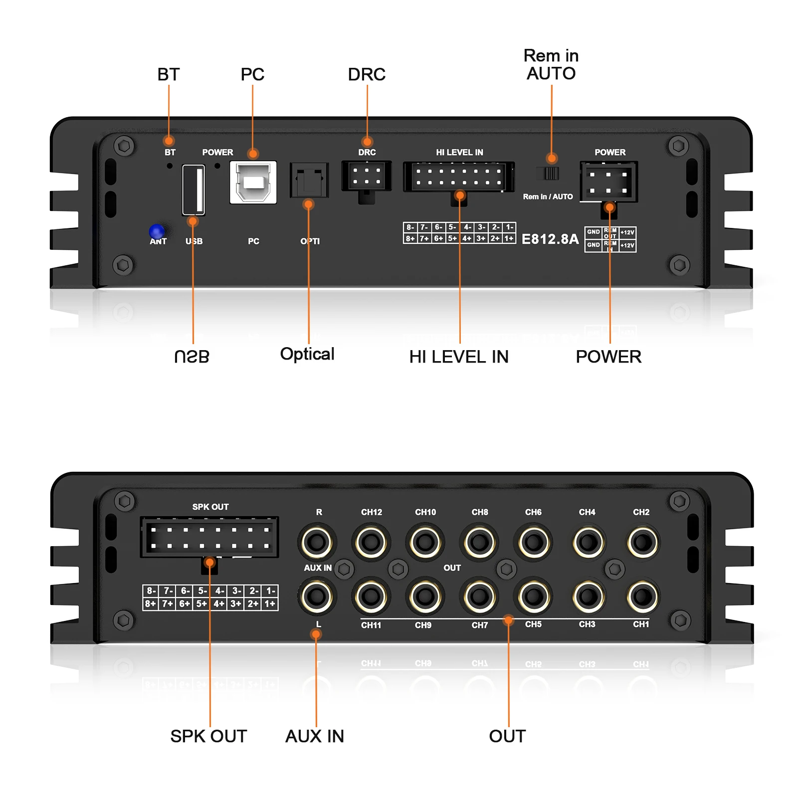 E812.8A 8-In 12-Out Profession - Car Dsp Amplifier 8 Channel 评论和价格